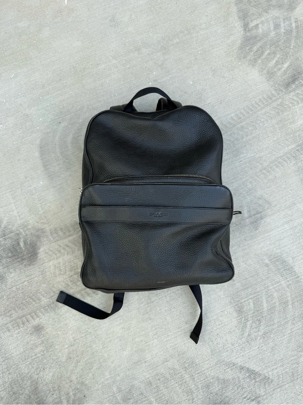 Coach Black Pebbled Leather Backpack